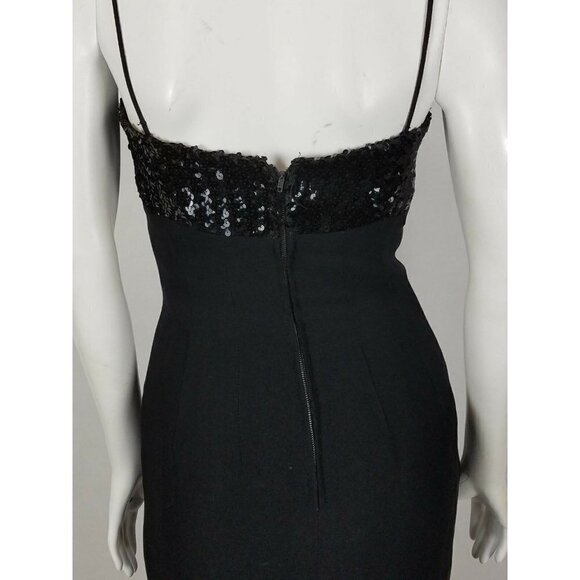 Vintage Jay Herbert Dress Size 12 Black Cocktail Party Dress Sweetheart Sequins - Picture 7 of 10